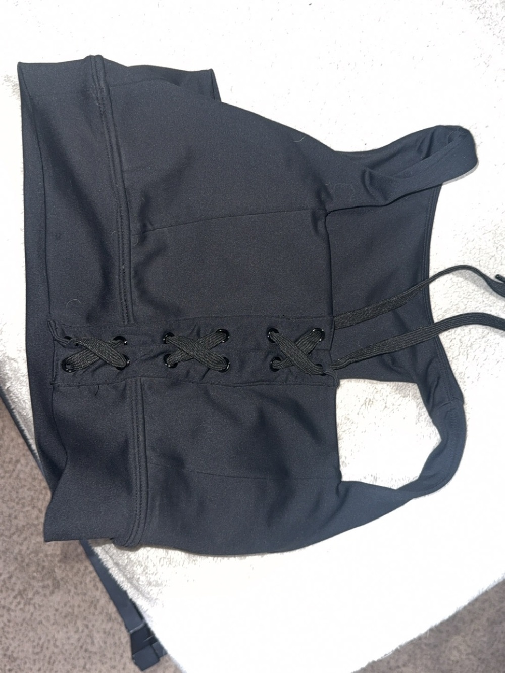 BuffBunny Black Lace-Up Crop Top